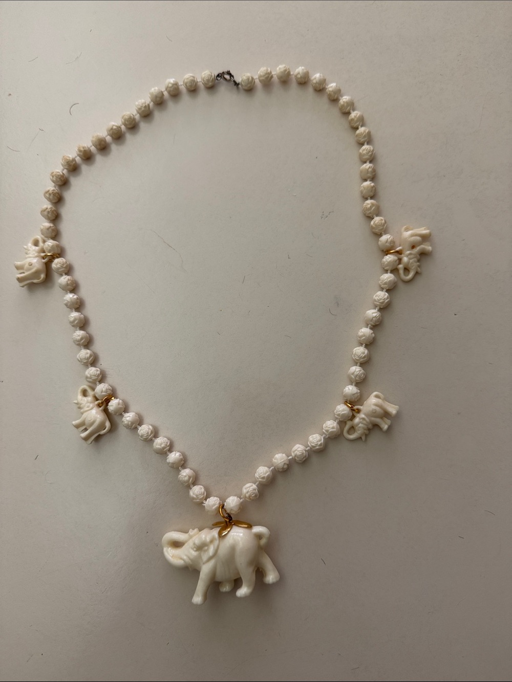 Ivory Elephant Bead Necklace